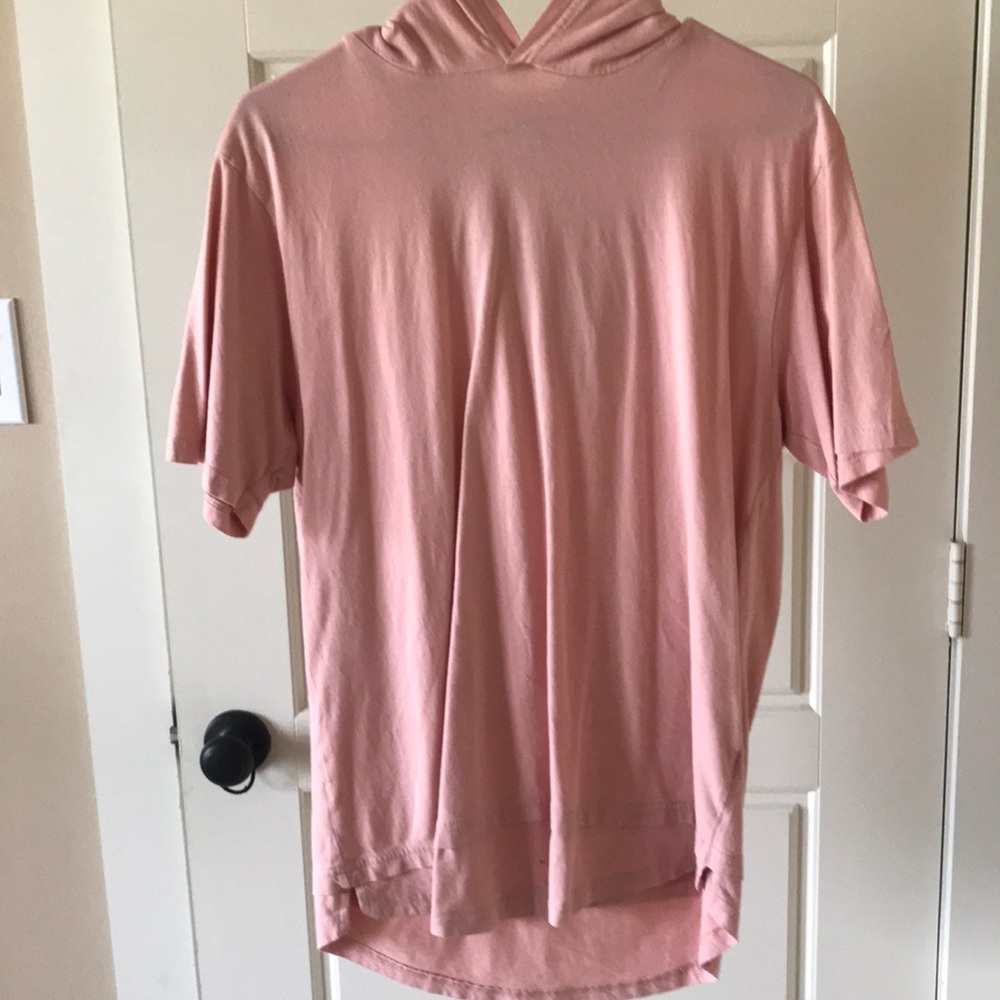 Pink extended hooded t-shirt